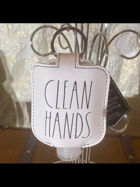 ⚡️Rae Dunn "CLEAN HANDS" Hand-Sanitizer Holder With Travel Bottle